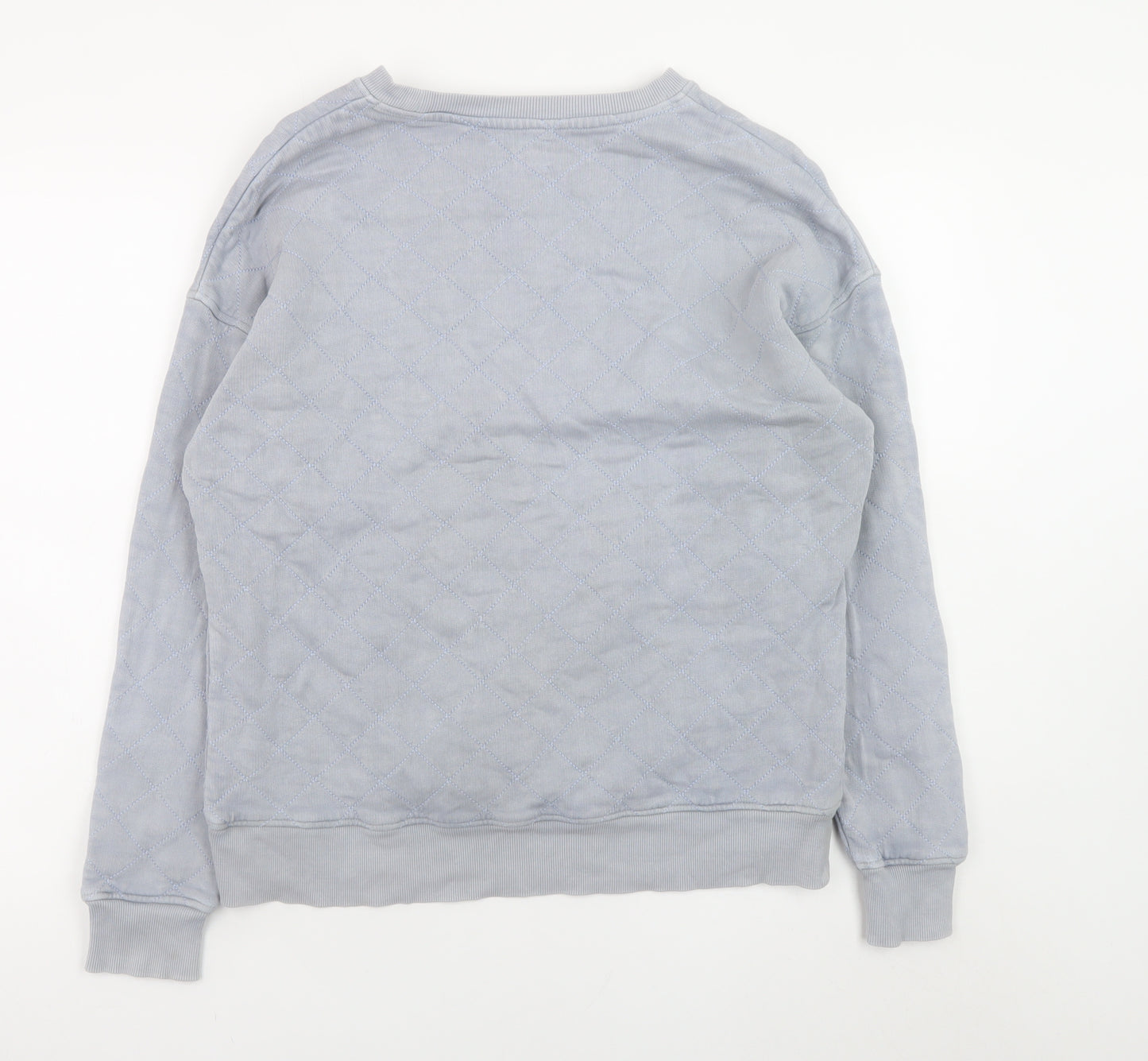 Hush Grey Quilted Cotton Crew Neck Sweatshirt S Unisex
