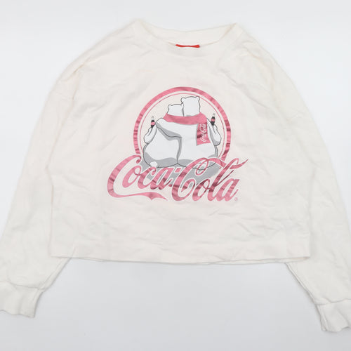 Next Coca-Cola White Polar Bear Graphic Pullover Sweatshirt L Womens