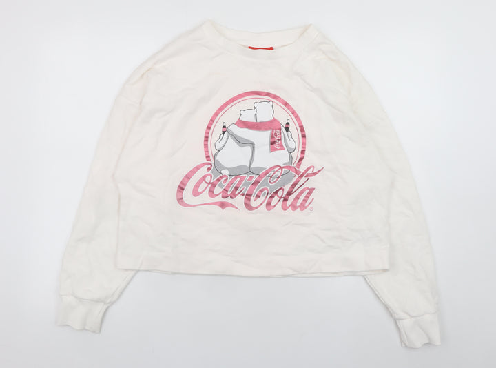 Next Coca-Cola White Polar Bear Graphic Pullover Sweatshirt L Womens