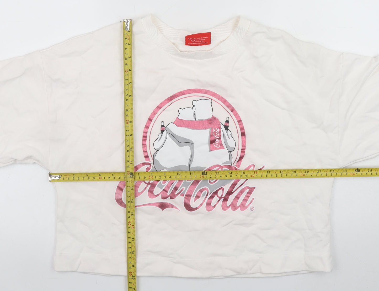 Next Coca-Cola White Polar Bear Graphic Pullover Sweatshirt L Womens