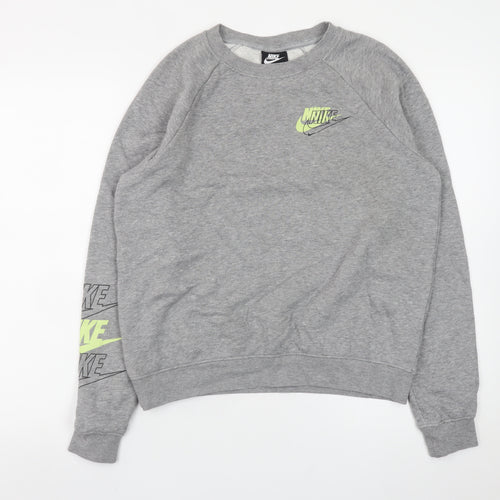 Nike Men's Grey Logo Pullover Sweatshirt Size S Regular Fit