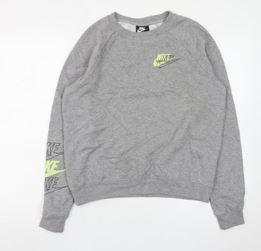 Nike Men's Grey Logo Pullover Sweatshirt Size S Regular Fit