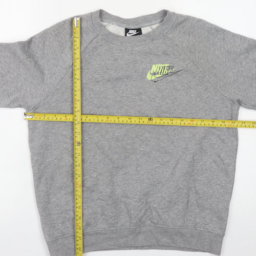 Nike Men's Grey Logo Pullover Sweatshirt Size S Regular Fit