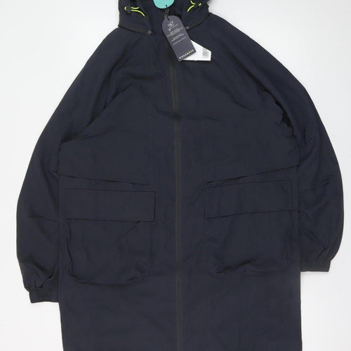 Marks and Spencer Men’s Blue Hooded Parka Coat S Regular Fit