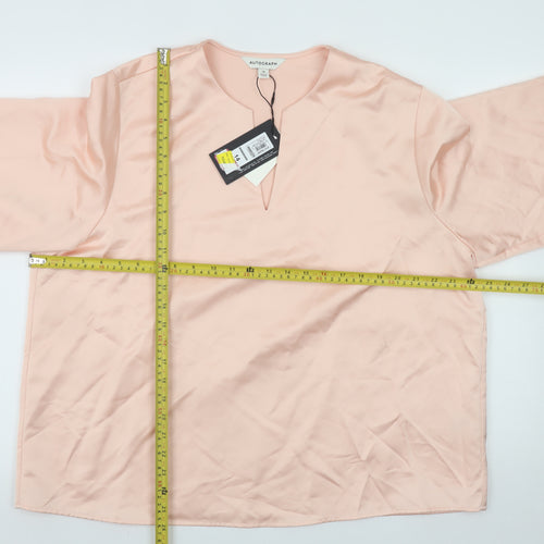 Marks and Spencer Women Pink Lyocell Blend Long Sleeve Blouse Size 14