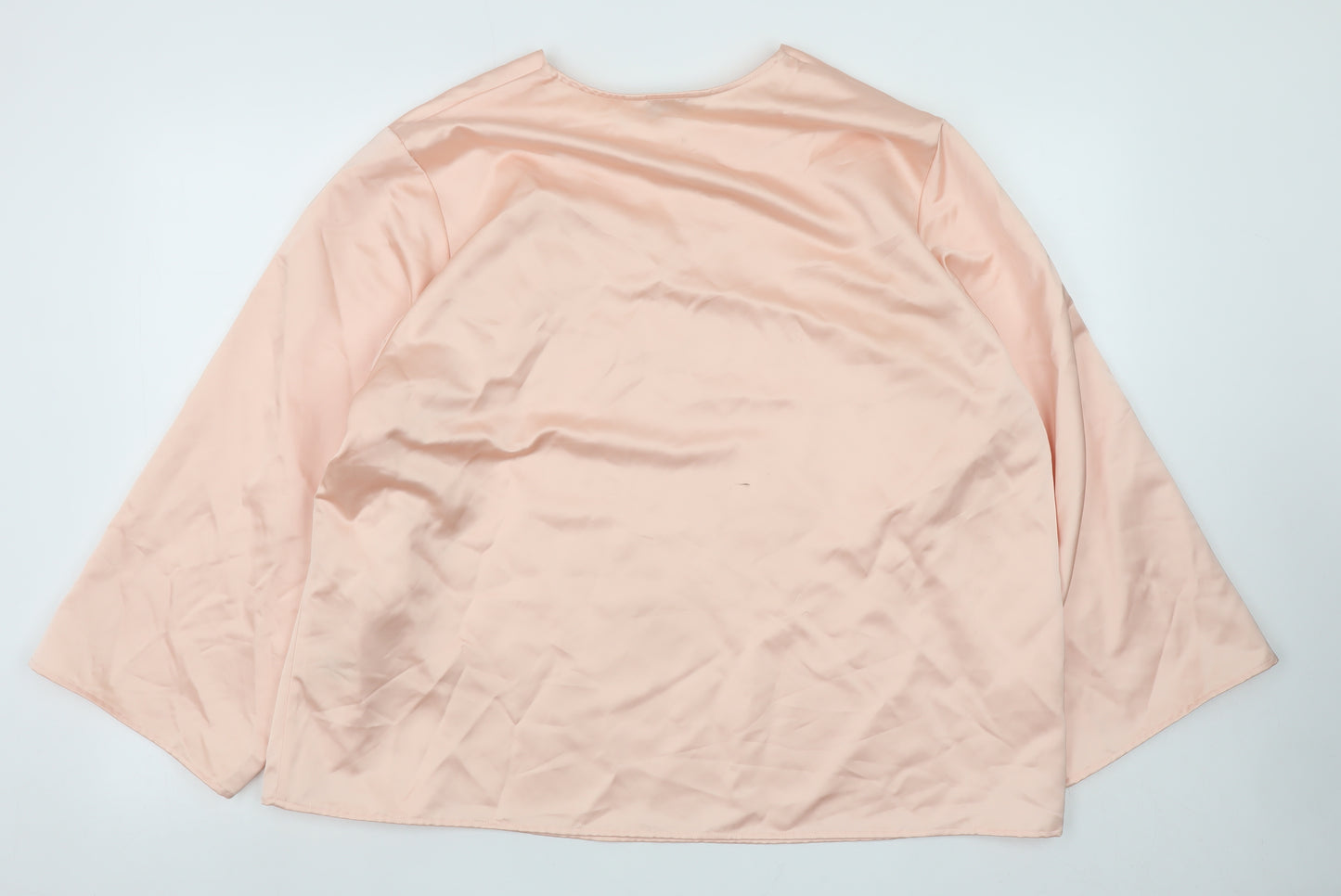 Marks and Spencer Women Pink Lyocell Blend Long Sleeve Blouse Size 14