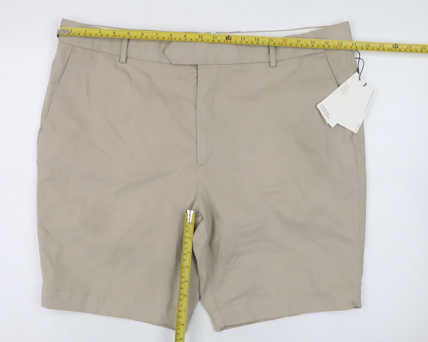 Marks and Spencer Jaeger Men's Beige 42 Chino Shorts Regular Fit