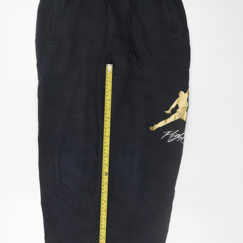Jordan Men's Black Regular Fit Sweatpants Small with Gold Logo