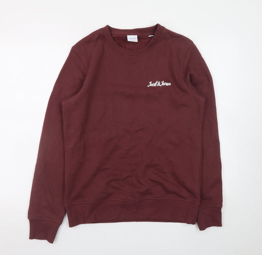 Jack & Jones Men's Red Pullover Sweatshirt Size S Regular Fit