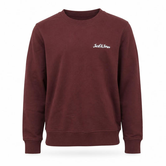 Front view of Jack & Jones Men's Red Pullover Sweatshirt, size S, Regular Fit