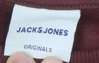 Jack & Jones Men's Red Pullover Sweatshirt Size S Regular Fit