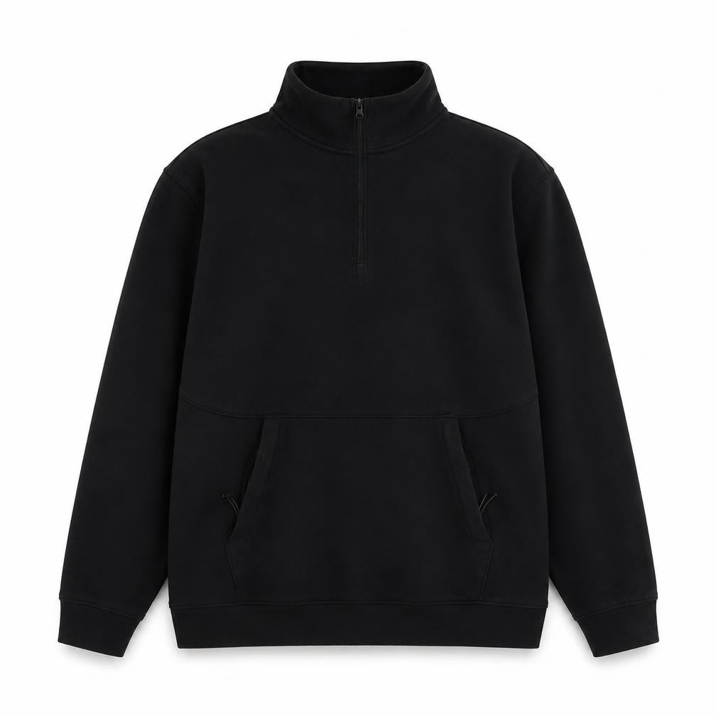 Front view of All in Motion Men's Black M 1/4 Zip Pullover Sweatshirt