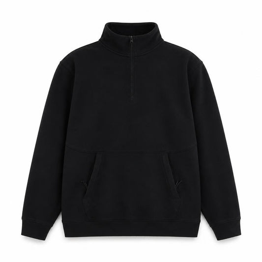 Front view of All in Motion Men's Black M 1/4 Zip Pullover Sweatshirt