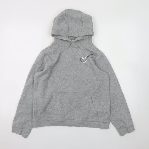 Nike Teens Grey Pullover Hoodie XL Regular Fit Fleece Sweatshirt