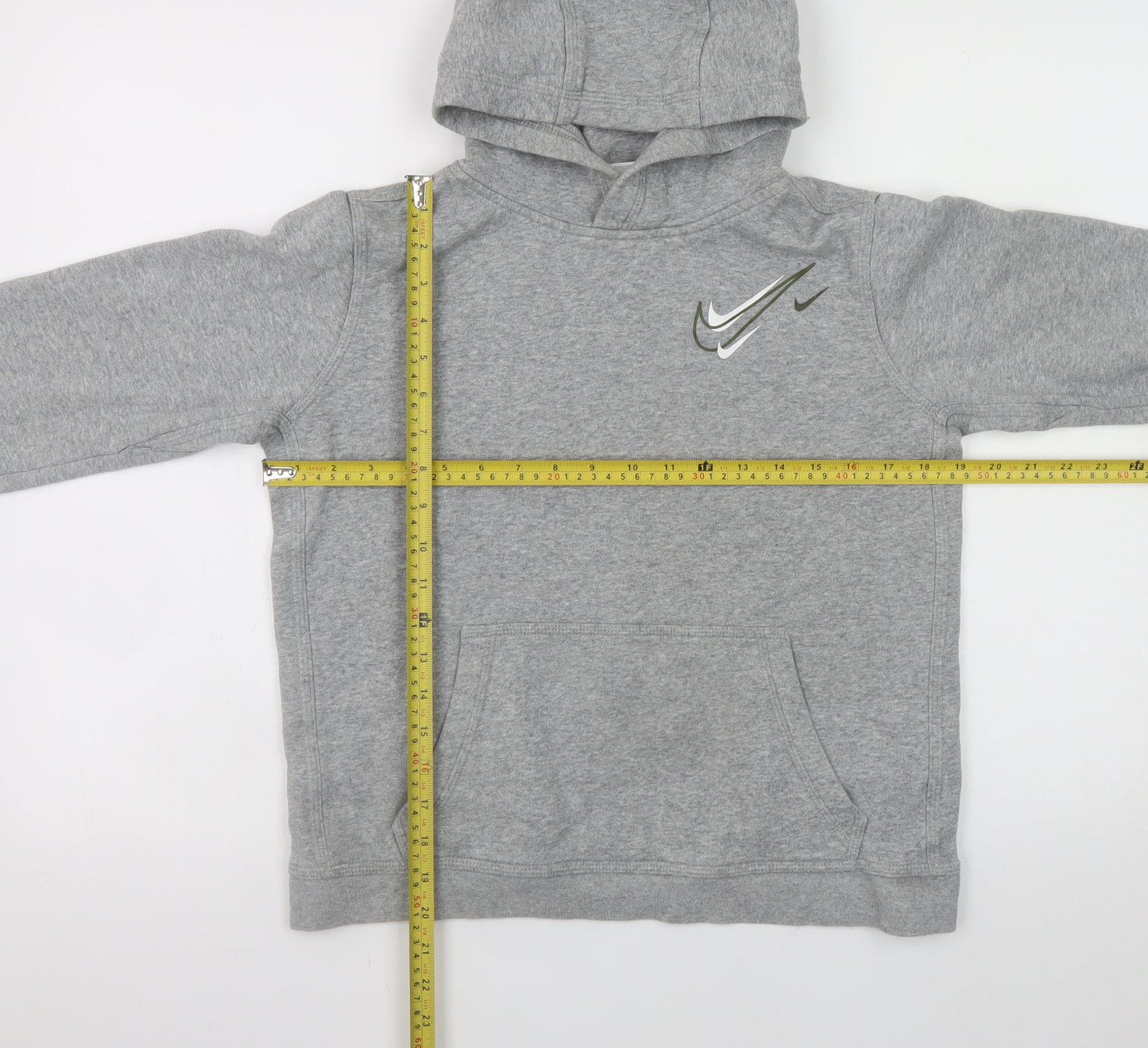 Nike Teens Grey Pullover Hoodie XL Regular Fit Fleece Sweatshirt