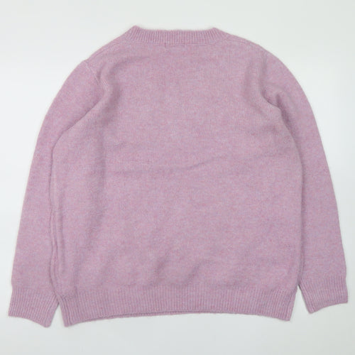 Bonmarché Women’s Pink V-Neck Cable Knit Jumper Size 18