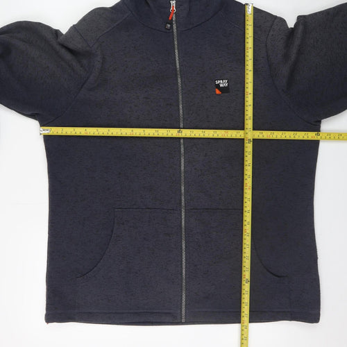 Sprayway Men's Blue 2XL Full Zip Hooded Fleece Jacket