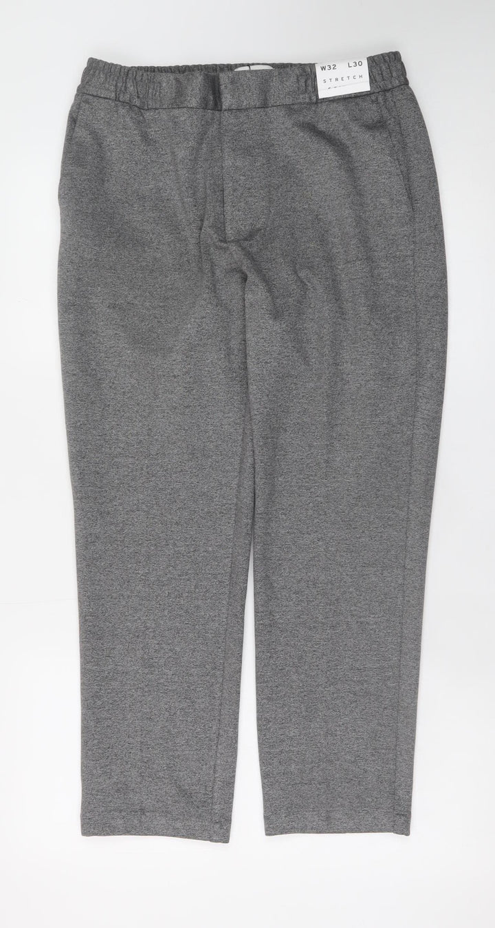Topman Men's Grey Slim Fit Stretch Trousers Size 32S