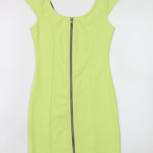 Divided by H&M Women's Yellow Short Sleeve Bodycon Dress Size 8