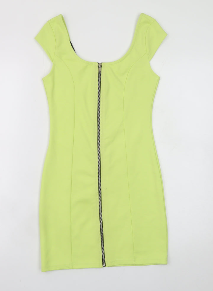Divided by H&M Women's Yellow Short Sleeve Bodycon Dress Size 8