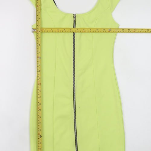 Divided by H&M Women's Yellow Short Sleeve Bodycon Dress Size 8