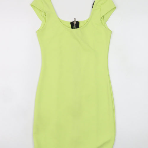 Divided by H&M Women's Yellow Short Sleeve Bodycon Dress Size 8