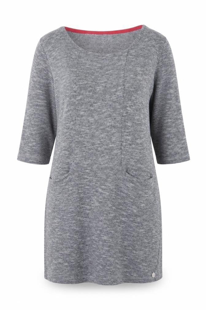 Front view of Weird Fish Women’s Grey Knee Length Shift Dress, size UK 12