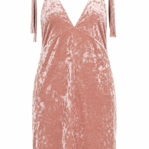 H&M Divided Womens Pink Velvet Slip Dress Size 8 Sleeveless Party Style