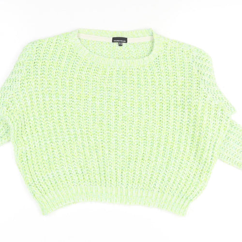 Warehouse Women’s Green Chunky-Knit Crew Neck Jumper Size 10