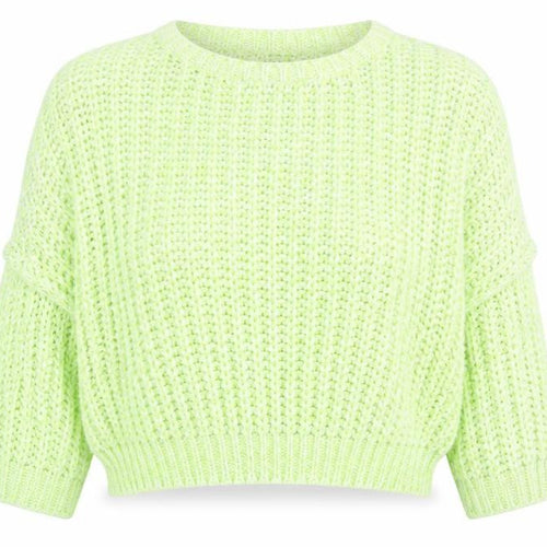 Warehouse Women’s Green Chunky-Knit Crew Neck Jumper Size 10