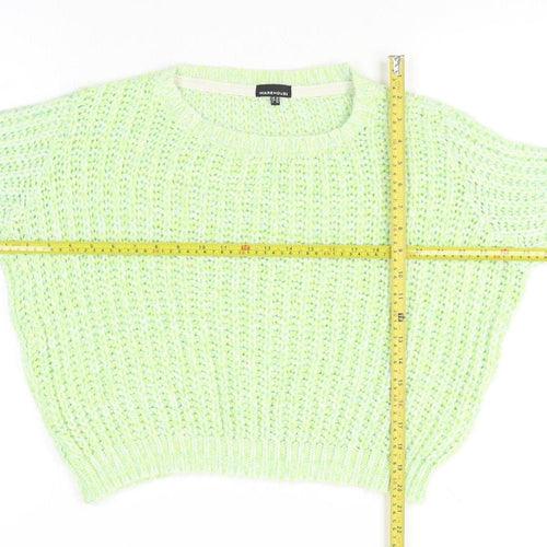 Warehouse Women’s Green Chunky-Knit Crew Neck Jumper Size 10