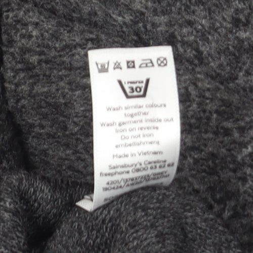 Tu Women Grey Roll Neck Embellished Jumper Size 16