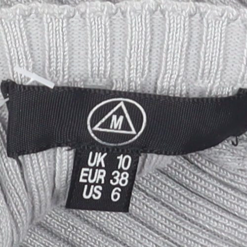 Missguided Women Grey Ribbed Sleeveless Bodysuit UK 10