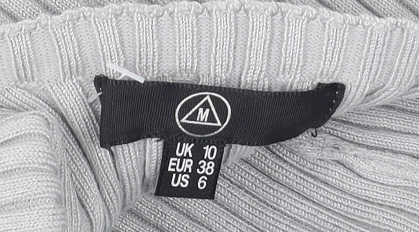 Missguided Women Grey Ribbed Sleeveless Bodysuit UK 10