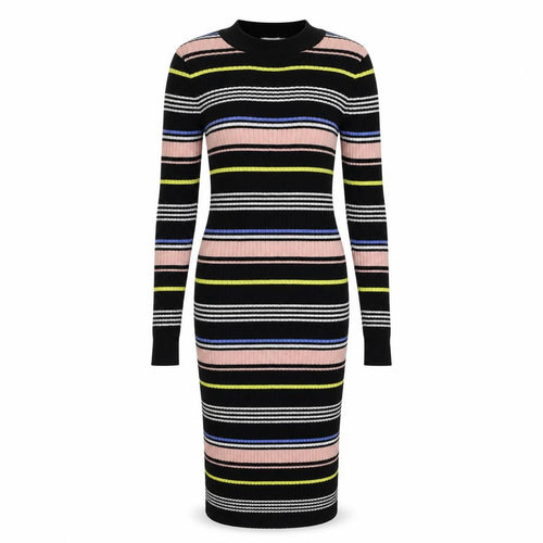H&M Women Multicoloured Size 8 Bodycon Knit Stripe Dress