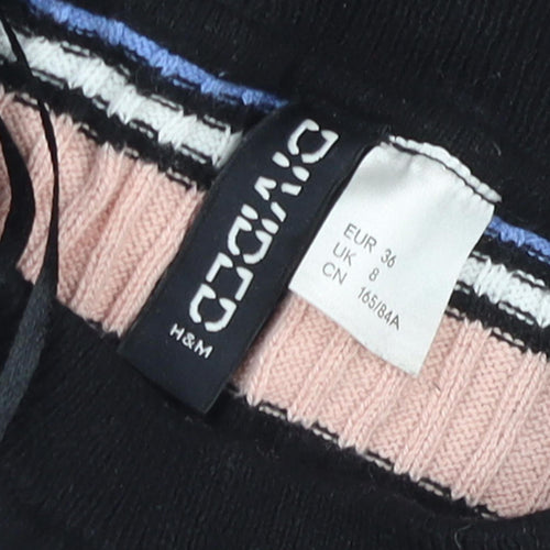 H&M Women Multicoloured Size 8 Bodycon Knit Stripe Dress