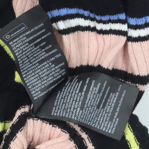 H&M Women Multicoloured Size 8 Bodycon Knit Stripe Dress