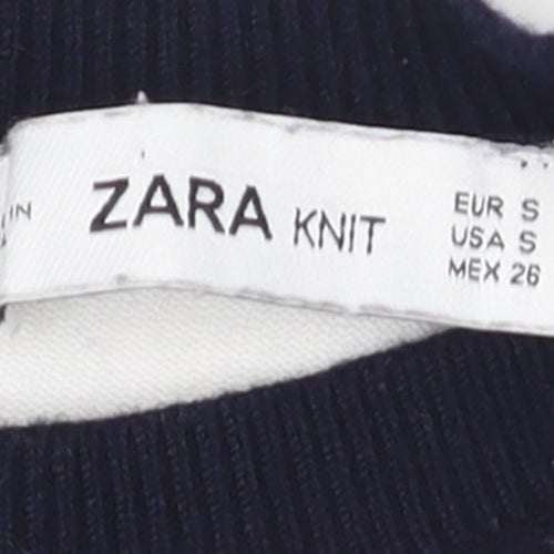 Zara Women’s Multicoloured Striped Crew Neck Knit Jumper Size S