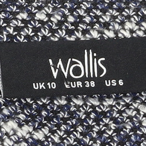 Wallis Women’s Grey Knit Shift Dress Size 10 Short Sleeve Zip Detail