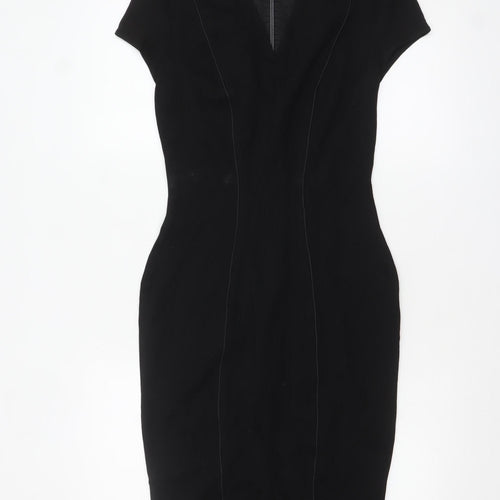 TU Women Black Size 10 Bodycon Knee Length Dress