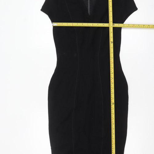 TU Women Black Size 10 Bodycon Knee Length Dress
