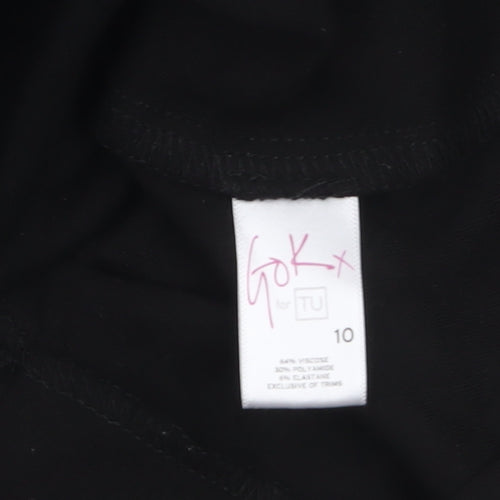 TU Women Black Size 10 Bodycon Knee Length Dress