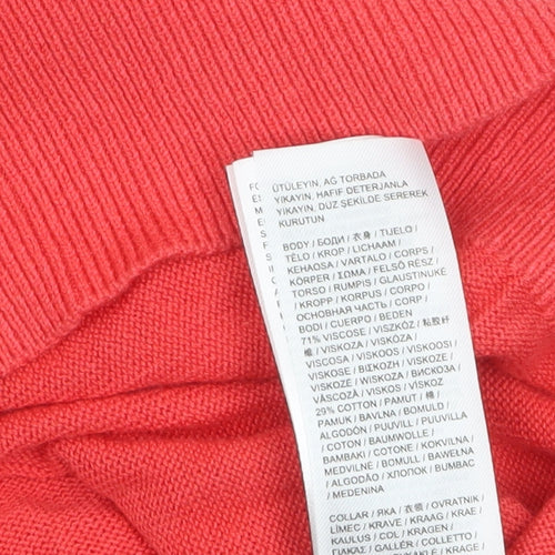 JD Williams Women's Red Collared Short Sleeve Lightweight Jumper Size 20