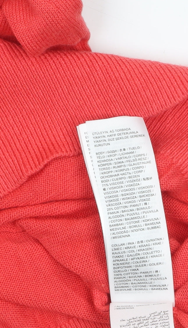 JD Williams Women's Red Collared Short Sleeve Lightweight Jumper Size 20