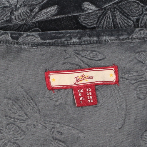 Joe Browns Womens Grey Floral Velvet Tunic Blouse Size 10