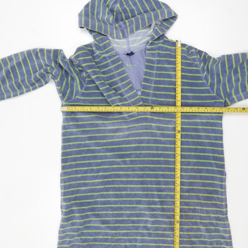 Boden Women Blue Green Striped Pullover Hoodie XL Cotton Blend