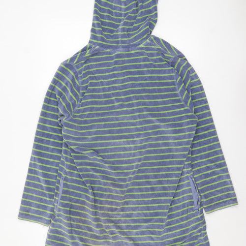 Boden Women Blue Green Striped Pullover Hoodie XL Cotton Blend