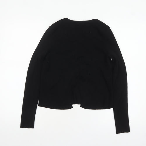 H&M Divided Women's Black L V-Neck Tie Front Knit Cardigan