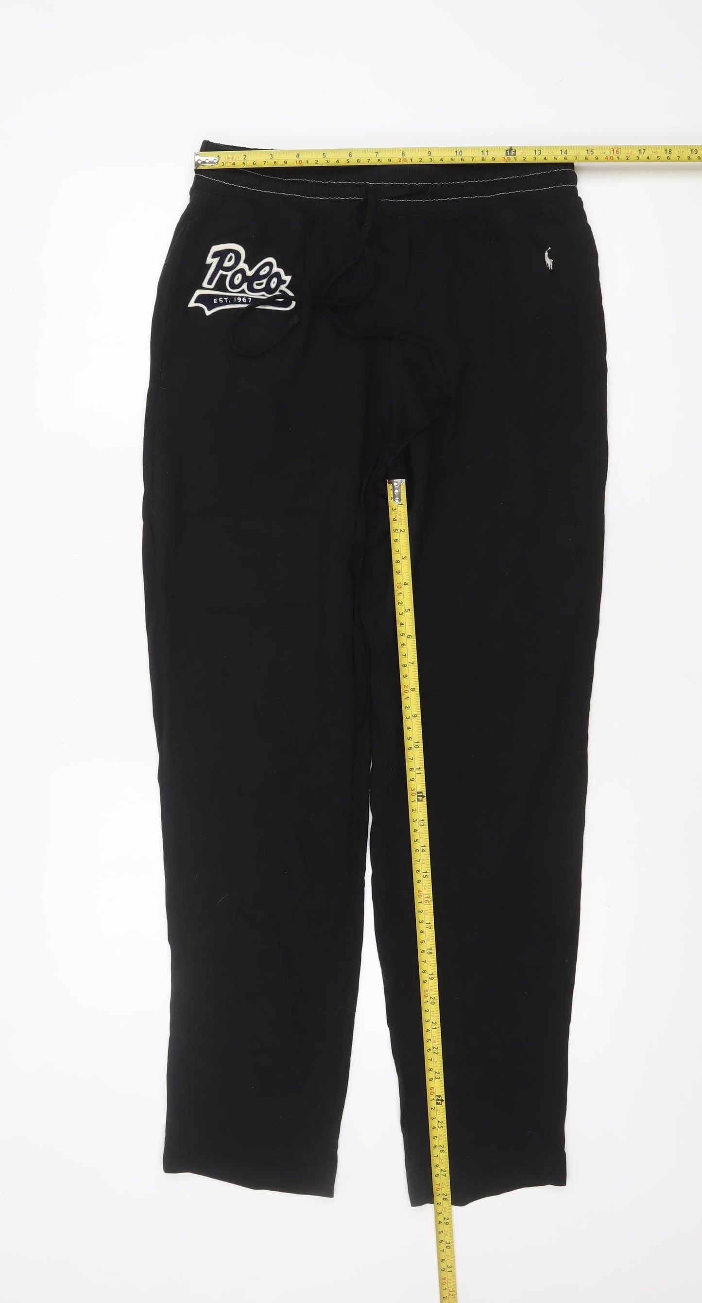 Ralph Lauren Men's Black Cotton Sweatpants M Logo Casual Trousers