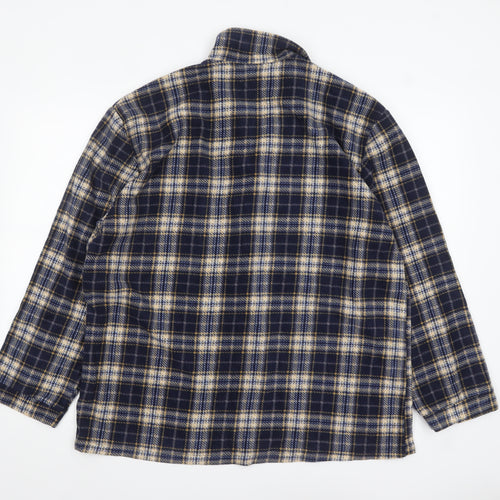 Pegasus Men's Navy Checked Pyjama Top L Long Sleeve Polyester